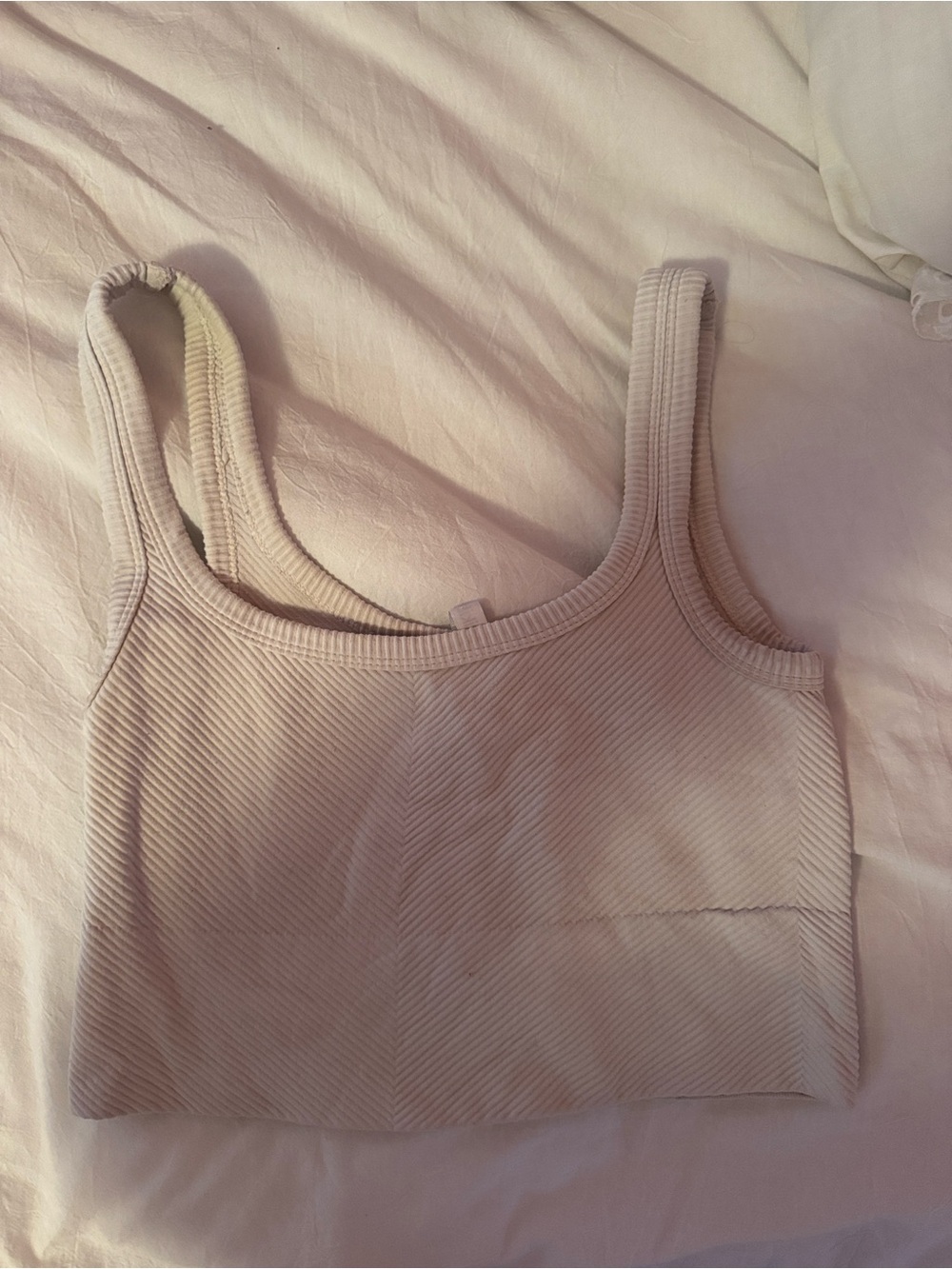 Seamless Ribbed Tank Bralette - white